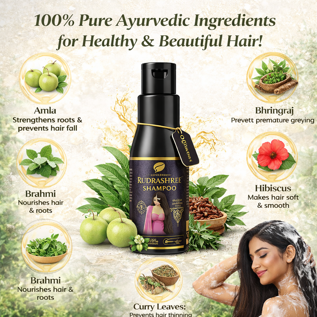 Rudrashree Ayurvedic Hair Oil – Authentic Ayurvedic Taila Paka (Sirpak) Process with 21+ Herbs