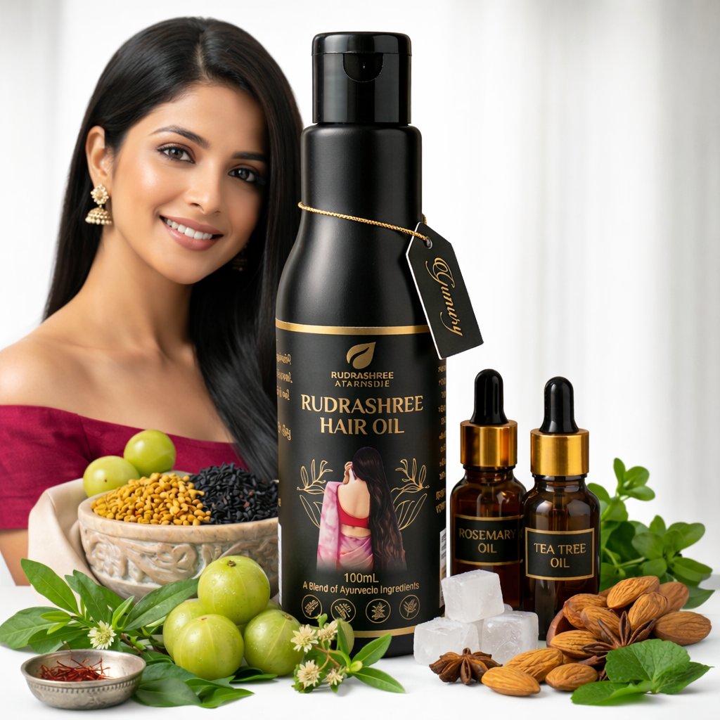 Rudrashree Ayurvedic Hair Oil – Authentic Ayurvedic Taila Paka (Sirpak) Process with 21+ Herbs