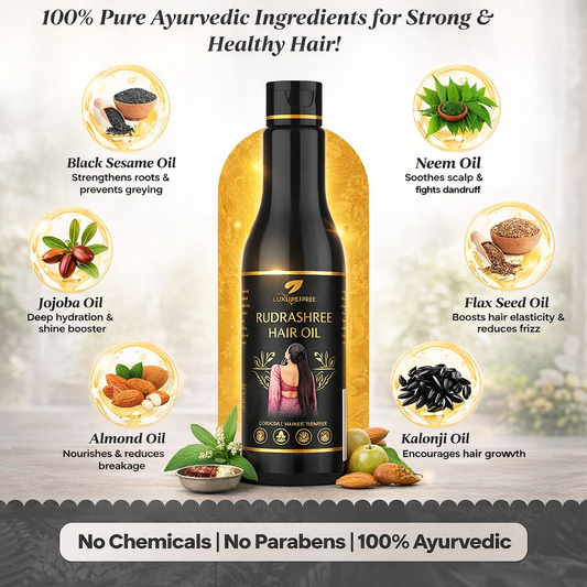 Rudrashree Ayurvedic Hair Oil – Authentic Ayurvedic Taila Paka (Sirpak) Process with 21+ Herbs