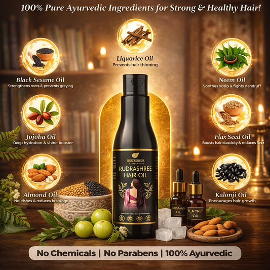 Rudrashree Ayurvedic Hair Oil – Authentic Ayurvedic Taila Paka (Sirpak) Process with 21+ Herbs