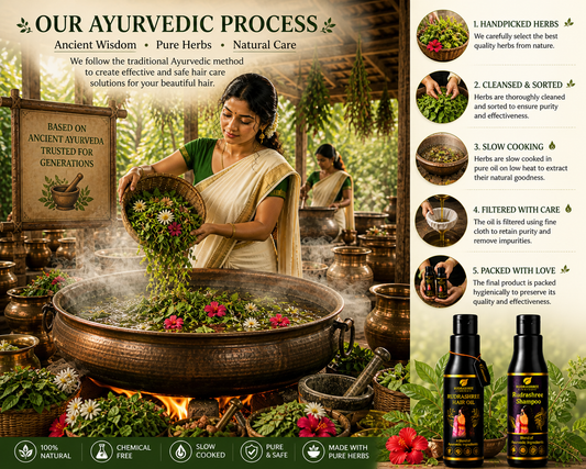 Rudrashree Ayurvedic Hair Oil & Shampoo Combo – Hair Fall Control, Hair Growth & Deep Scalp Nourishment